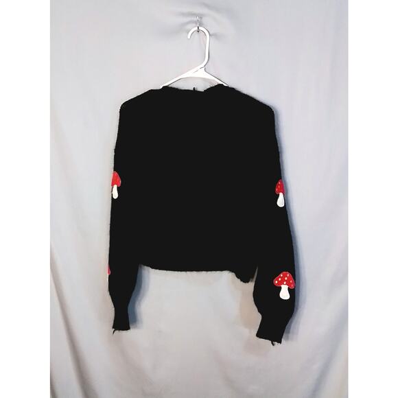 Forever 21 black sweater with red mushrooms. - Picture 5 of 8